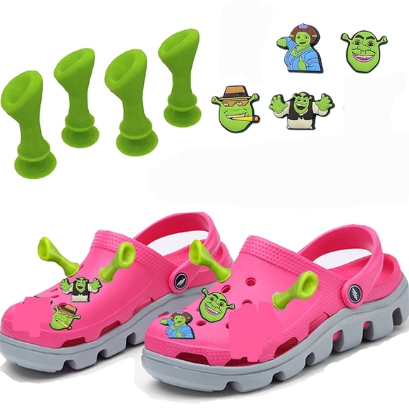 8 Shrek Ears Crocs Charms, 4 Shrek Crocs Shoe Decor Accessories 2" 12 pc Set - Picture 7 of 8
